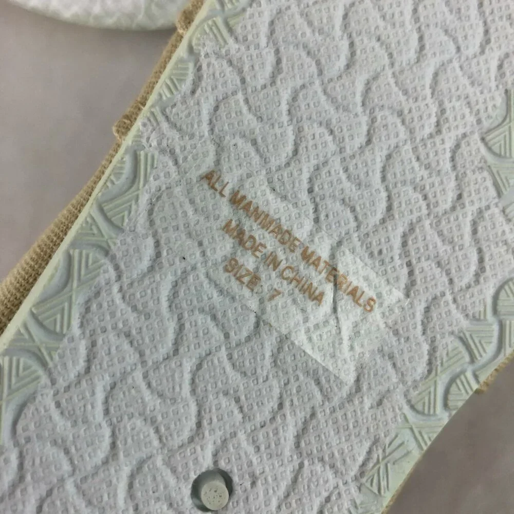 Ollio Womens Espadrille Flats Canvas Slip On Beige Size 7
